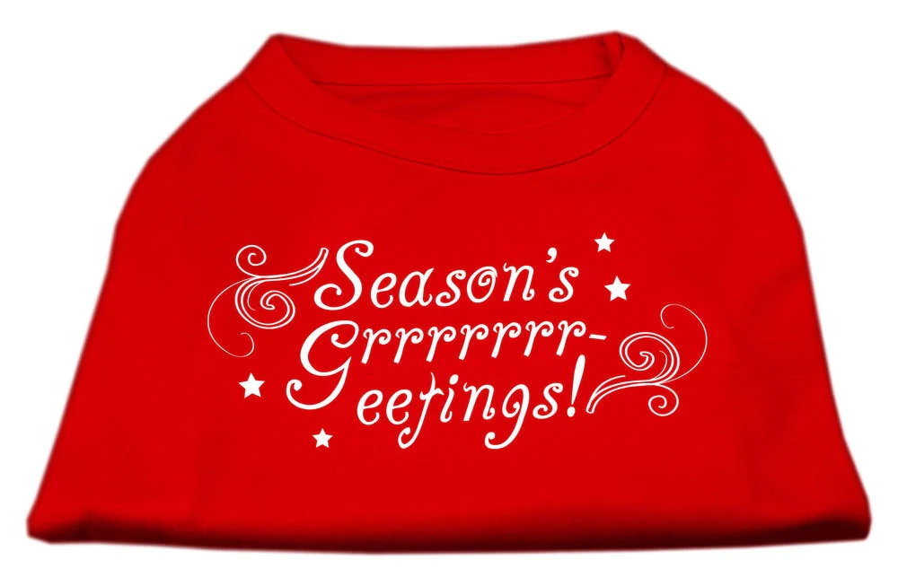 Christmas Screenprinted Dog Shirt, "Season's Greetings" - Image 4