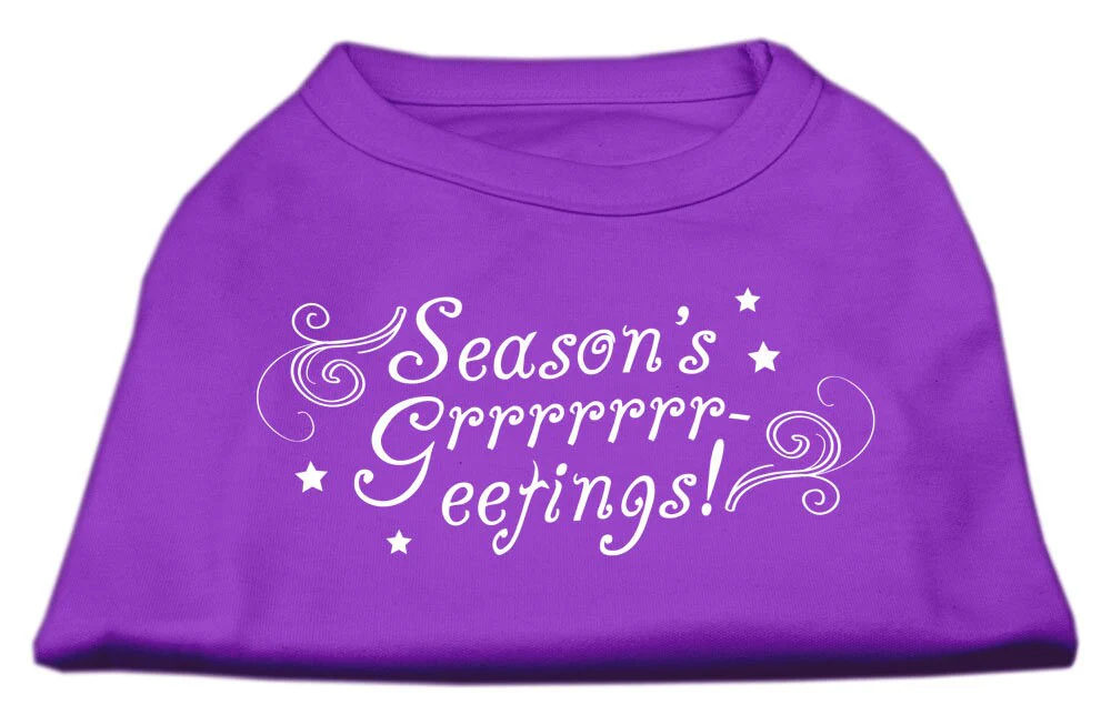 Christmas Screenprinted Dog Shirt, "Season's Greetings" - Image 5