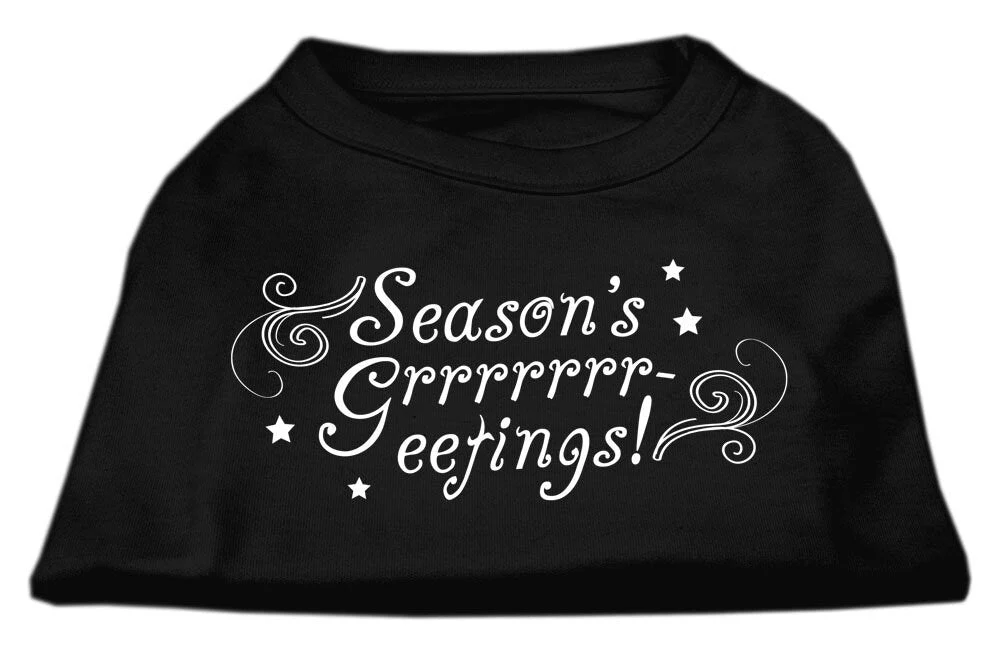 Christmas Screenprinted Dog Shirt, "Season's Greetings" - Image 7