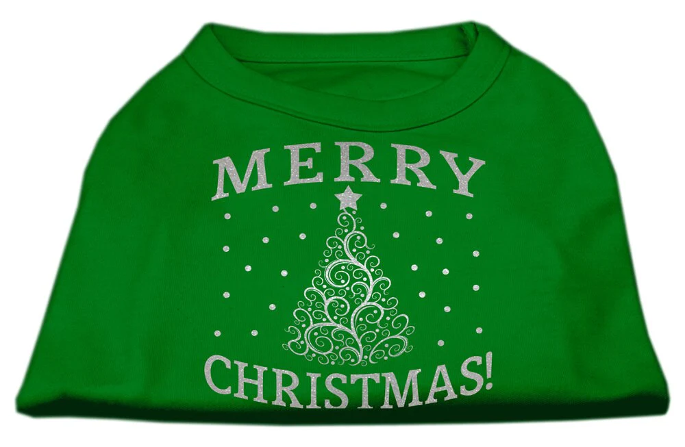 Christmas Screenprinted Dog Shirt, "Shimmer Christmas Tree" - Image 4