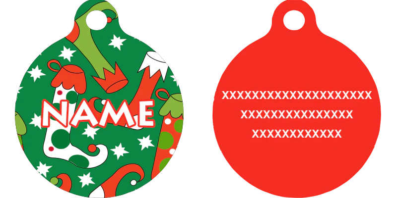 Christmas Stockings HD Dog ID Tag - Image 2