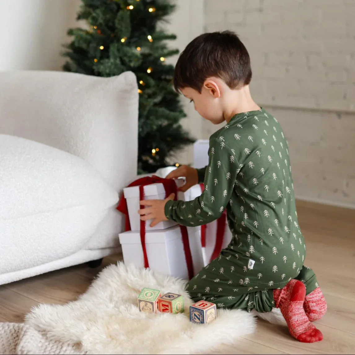 Christmas Tree Bamboo Pajamas - 2pc Set - Image 2