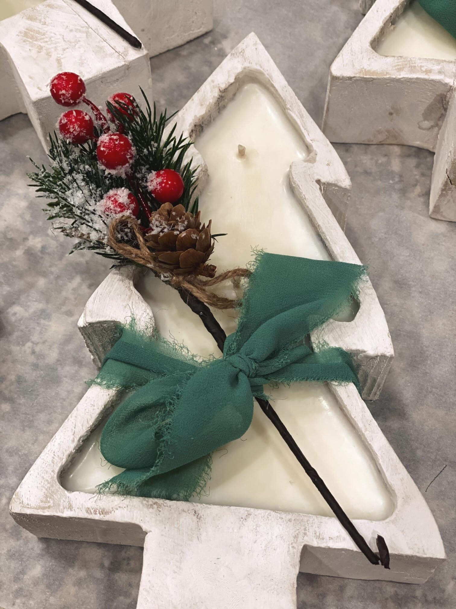 Christmas Tree Candle | Wood Bowl - Image 3