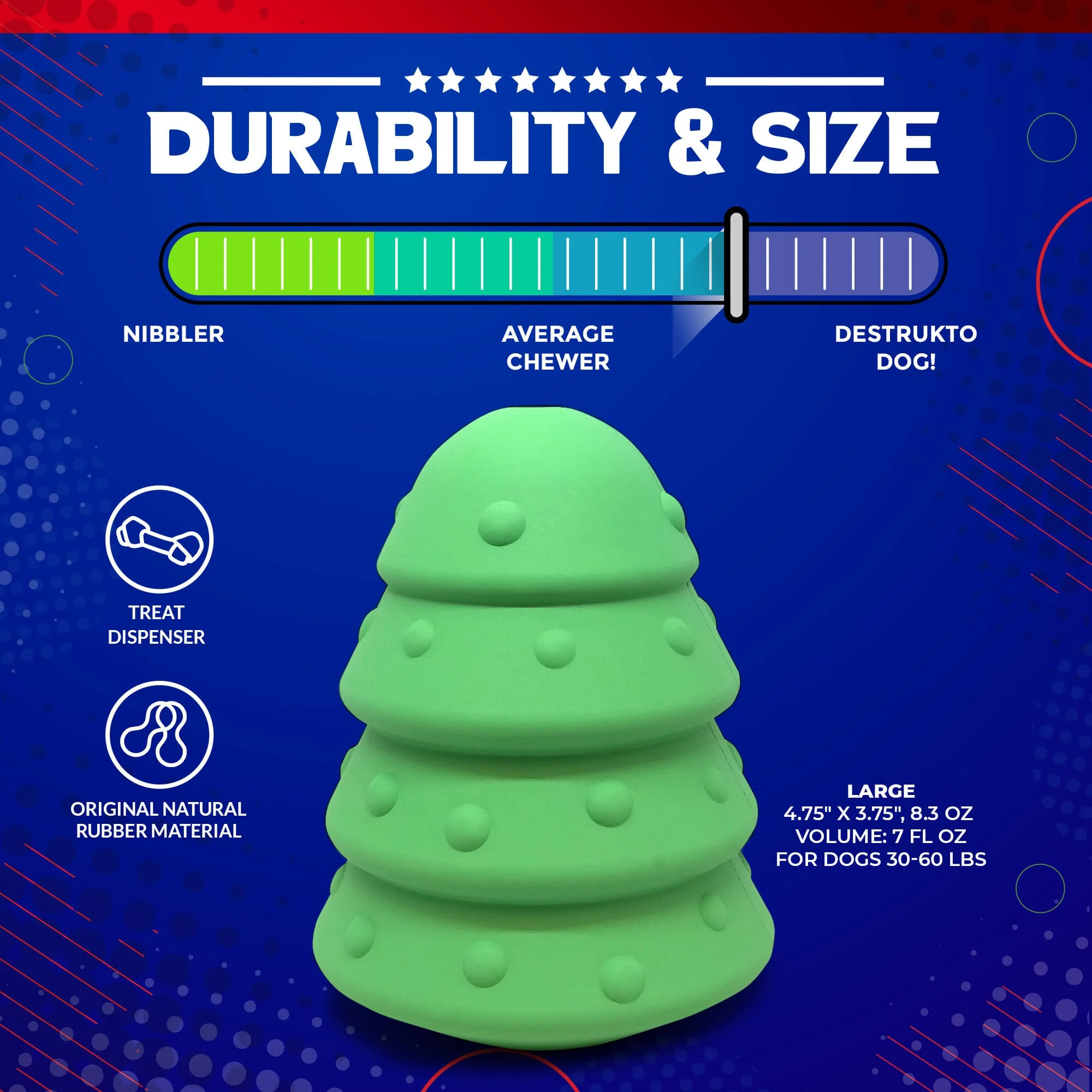 Christmas Tree Dog Toy - Durable Rubber Chew Toy for Large Dogs | USA Made - Image 4