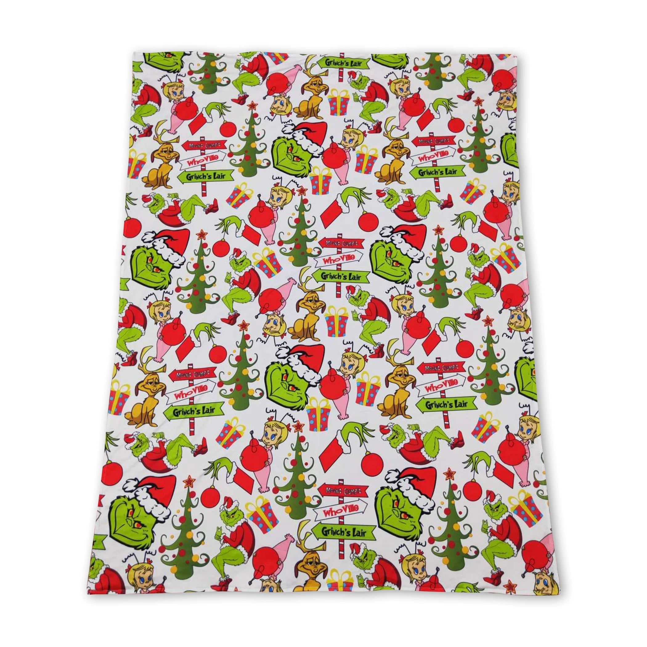 Christmas tree gift green face baby kids blankets - Image 2