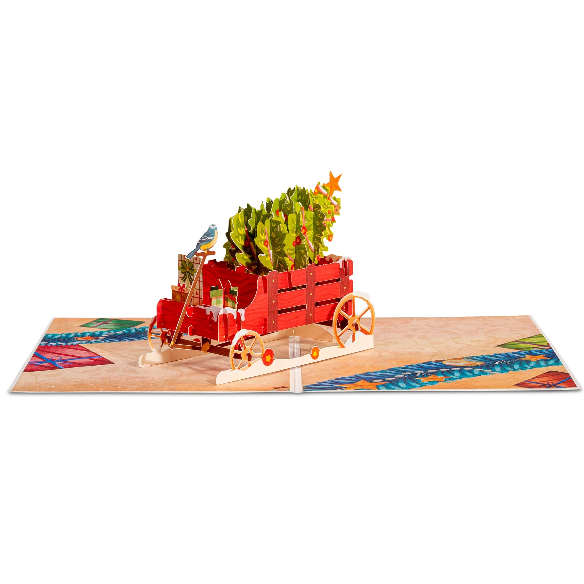 Christmas Tree Wagon Pop Up Christmas Card - Image 6