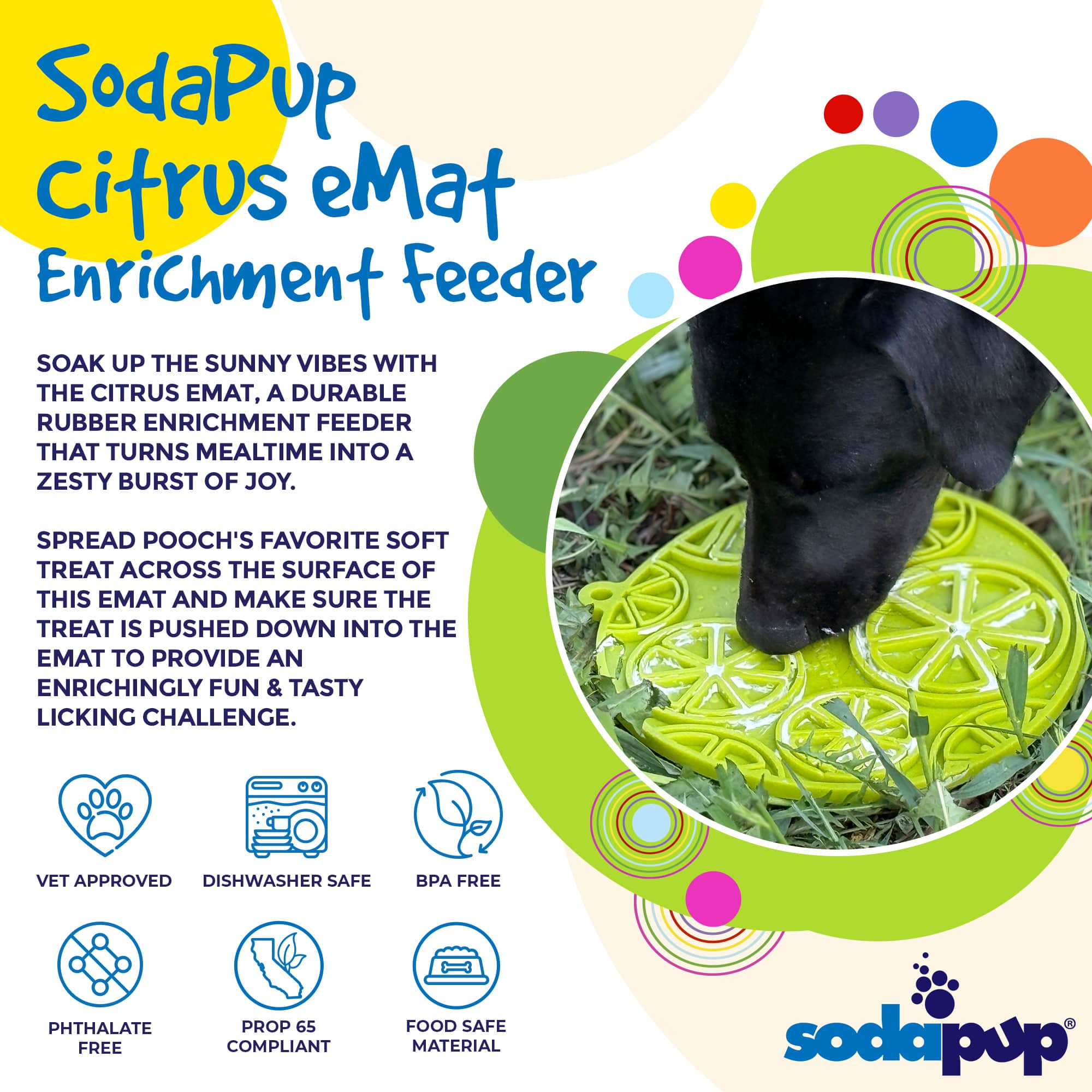 Citrus Design eMat - Enrichment Lick Mat For Dogs and Cats - with Suction Cups | USA Made - Image 3
