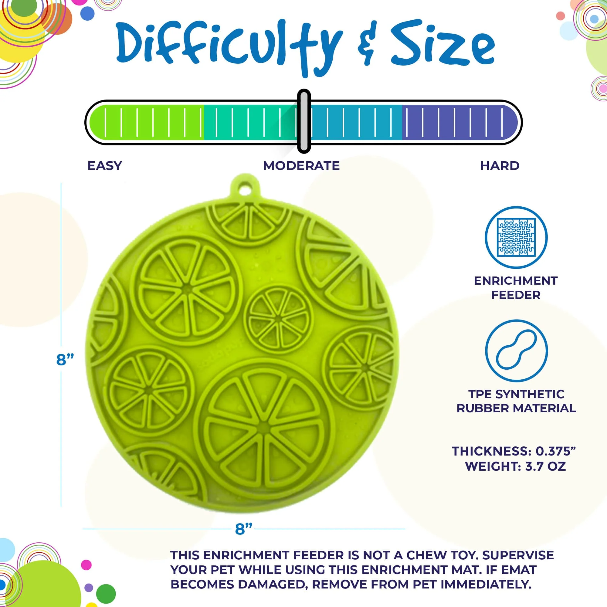 Citrus Design eMat - Enrichment Lick Mat For Dogs and Cats - with Suction Cups | USA Made - Image 5