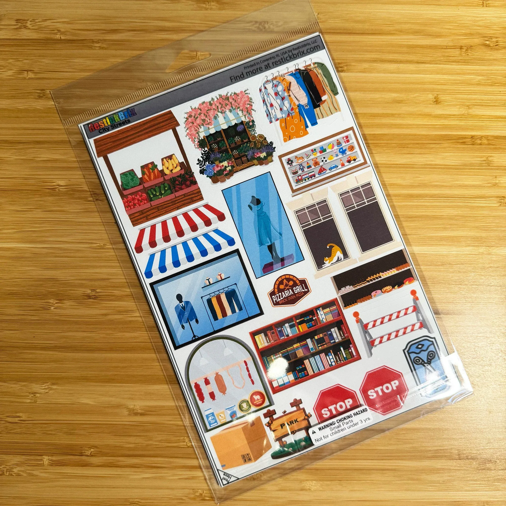 City Streets: Reusable Decals for Customizing Magnetic Tiles, Plastic Bricks, and more - Image 3