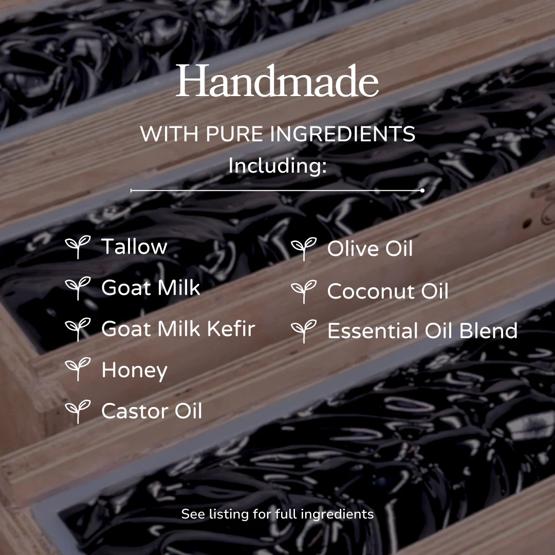 Clarifying Charcoal Bar Handmade Tallow and Goat Milk Soap Bar - Image 5