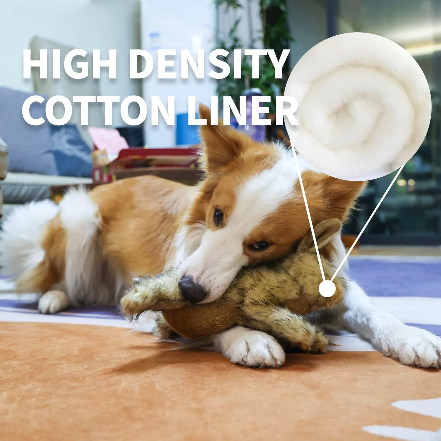 Classic - Dog Toys - Squeaky Dog Brown Rabbit Toys for Dogs - L - Image 3