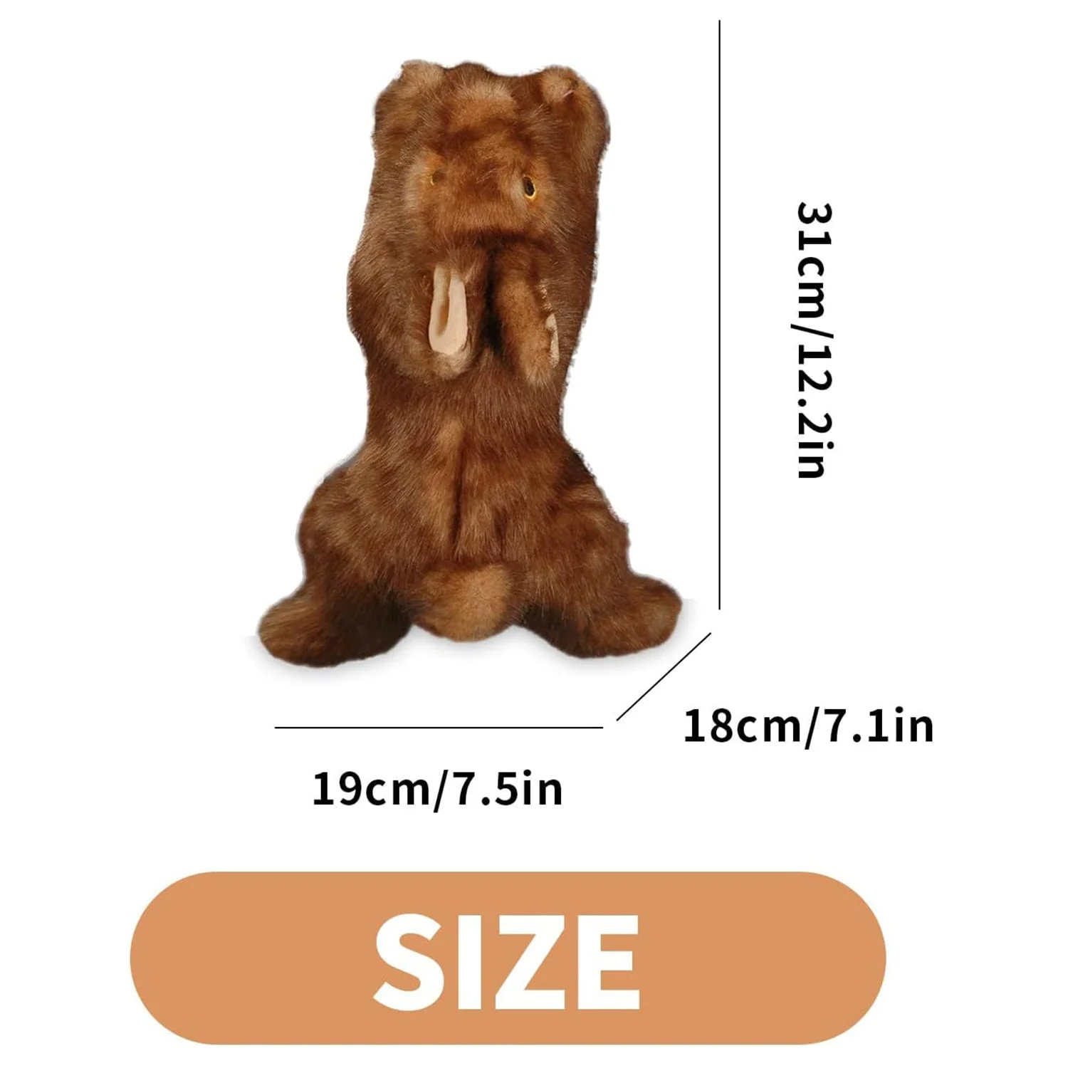 Classic - Dog Toys - Squeaky Dog Brown Rabbit Toys for Dogs - L - Image 7