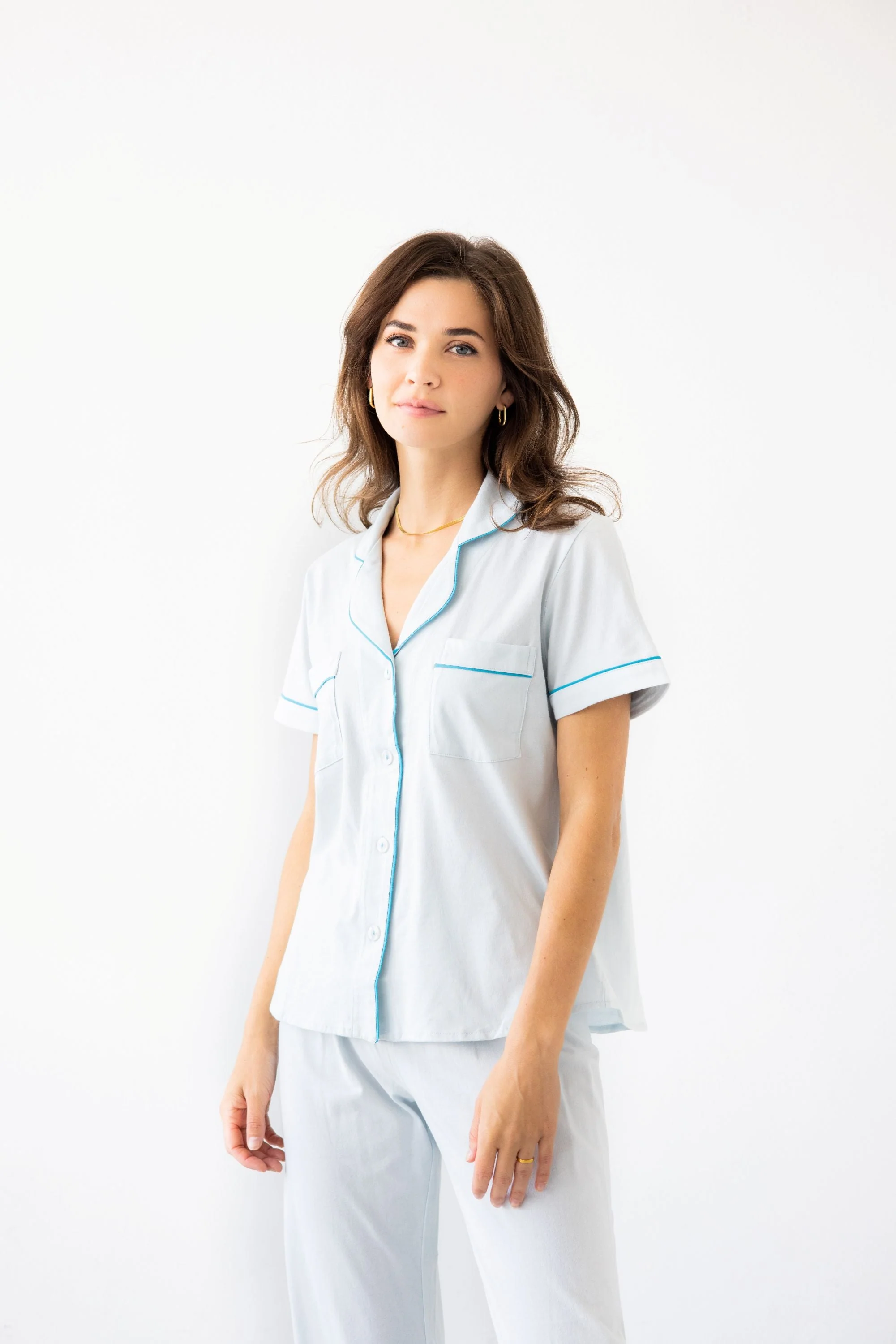 Classic Luxury Capri Pajamas in  Brushed Pima Cotton - Image 12