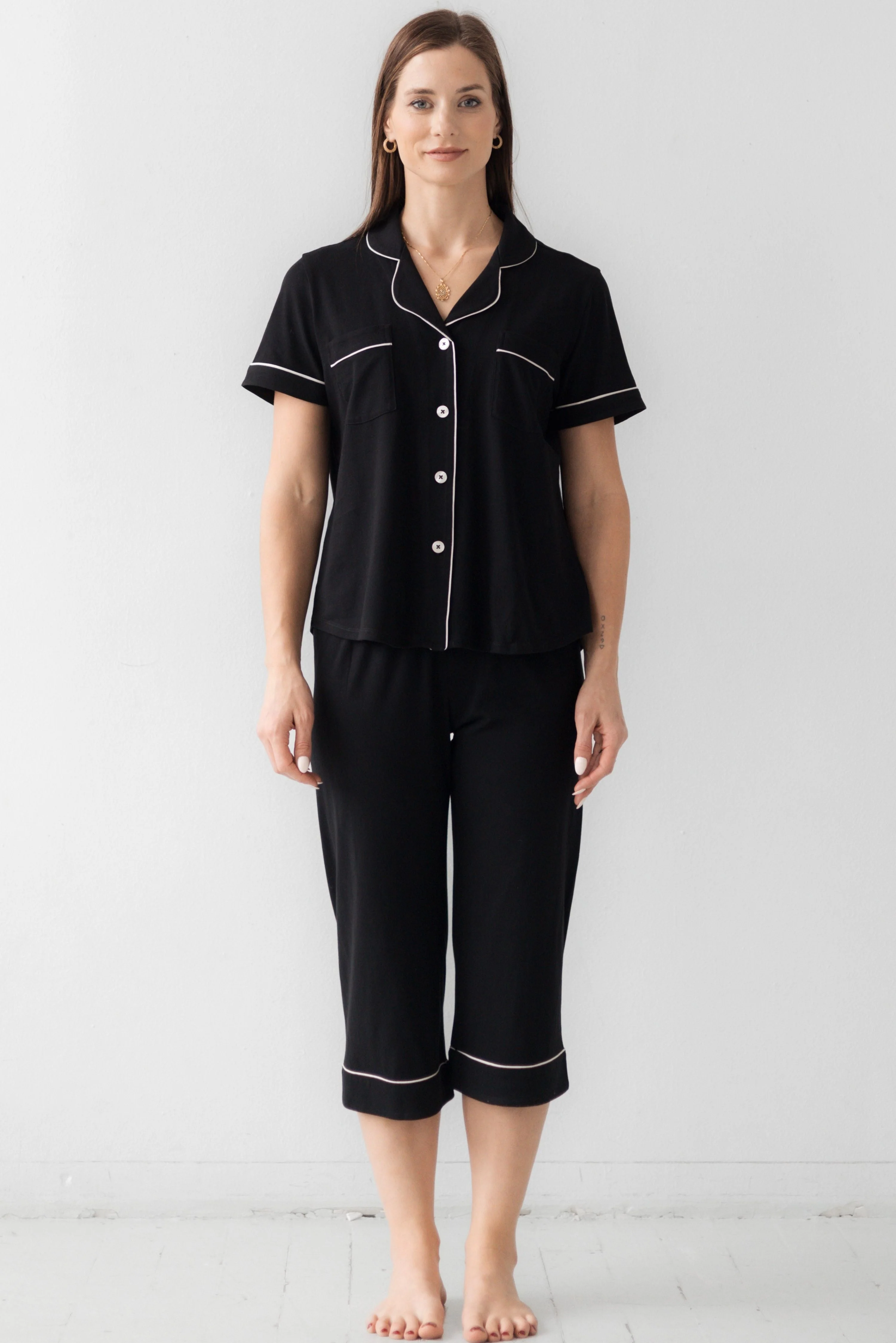 Classic Luxury Capri Pajamas in  Brushed Pima Cotton - Image 19