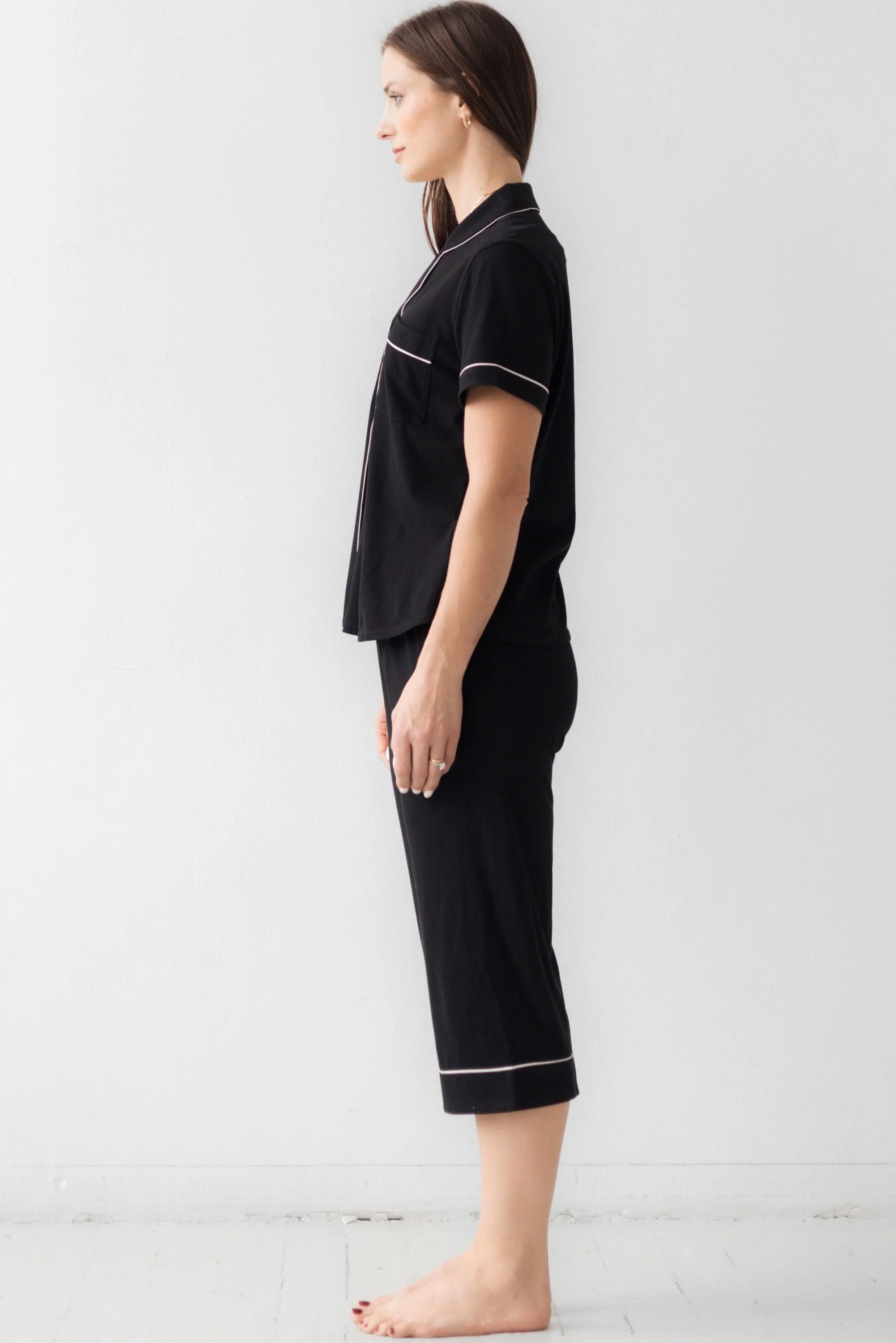 Classic Luxury Capri Pajamas in  Brushed Pima Cotton - Image 20