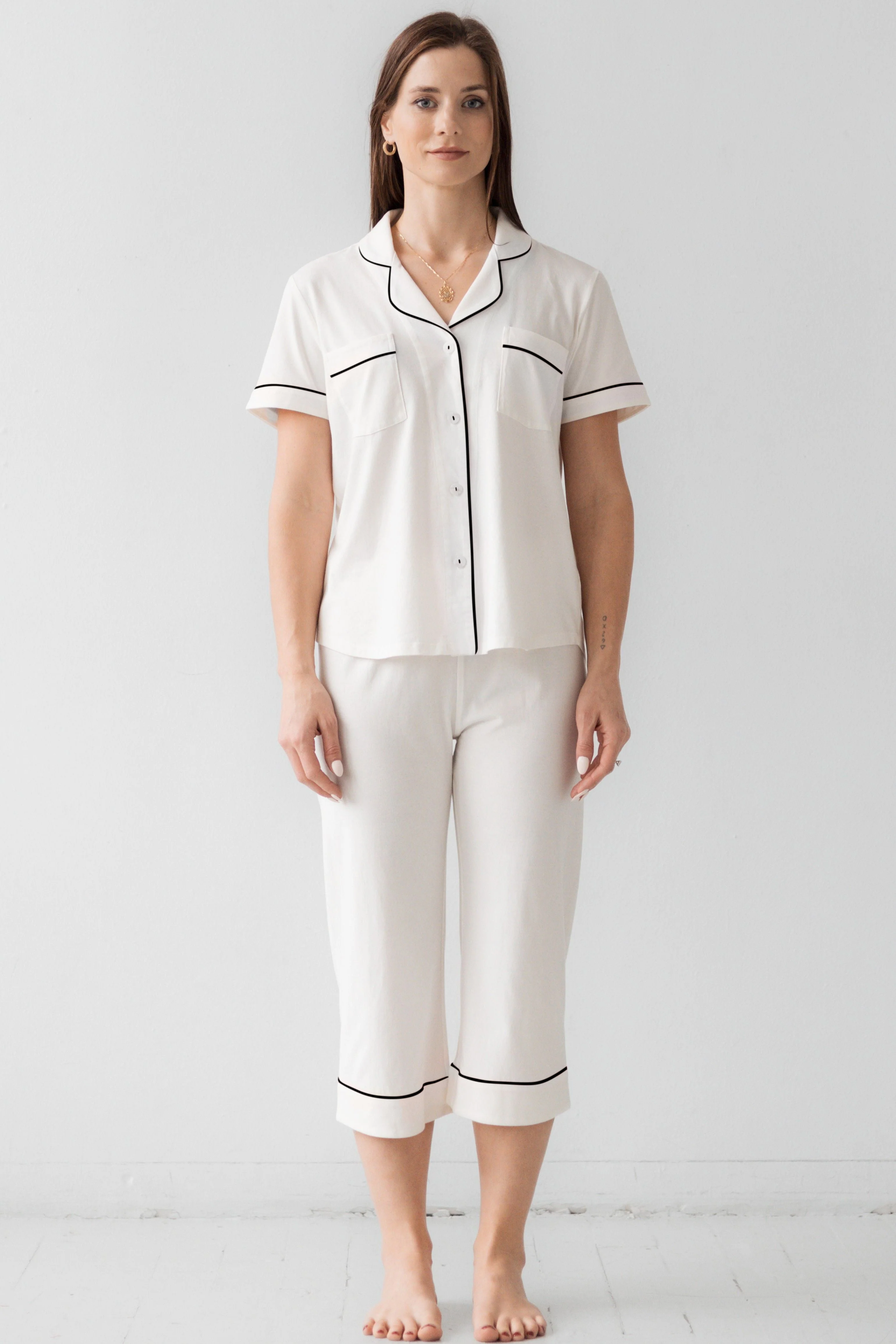 Classic Luxury Capri Pajamas in  Brushed Pima Cotton - Image 22