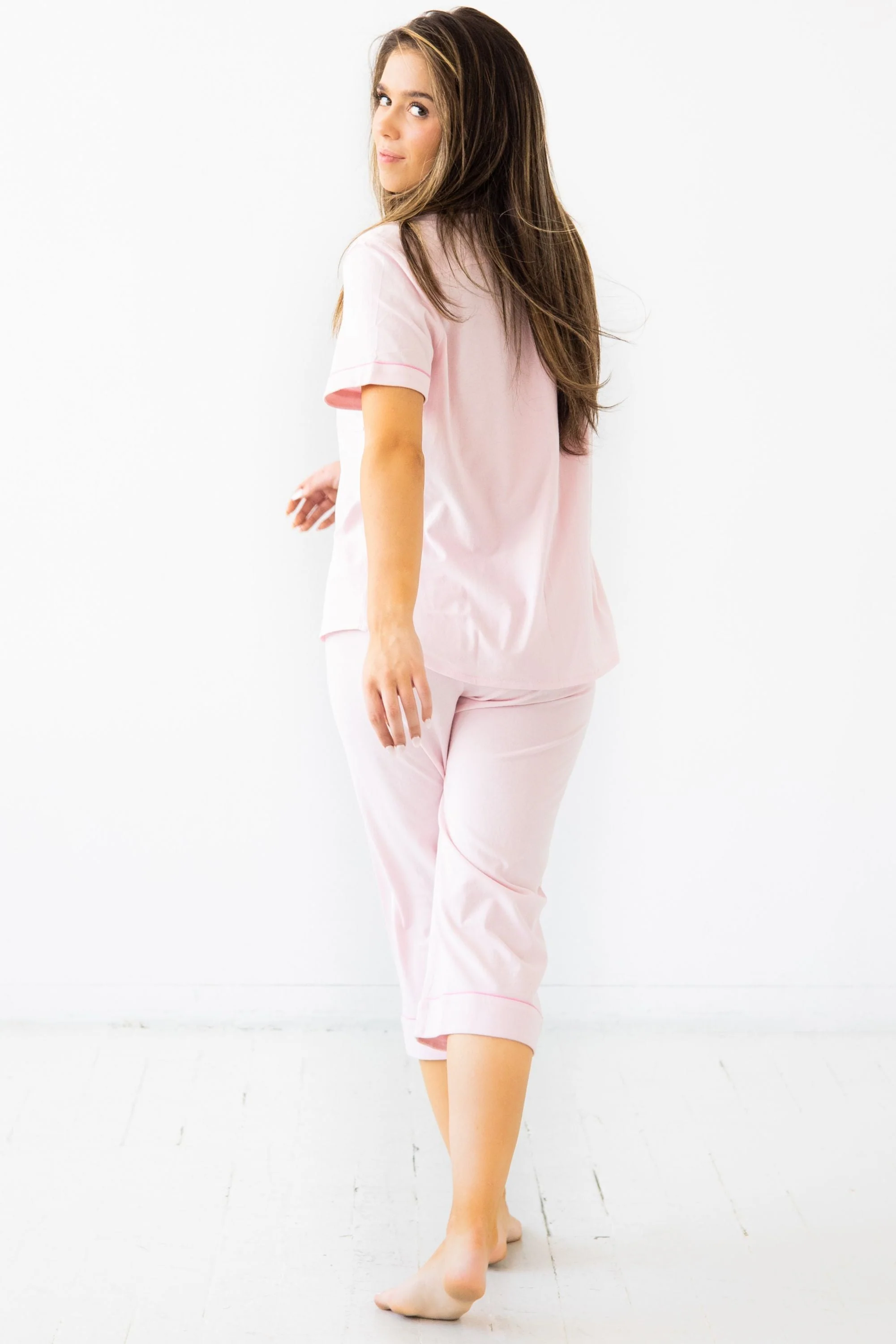 Classic Luxury Capri Pajamas in  Brushed Pima Cotton - Image 3