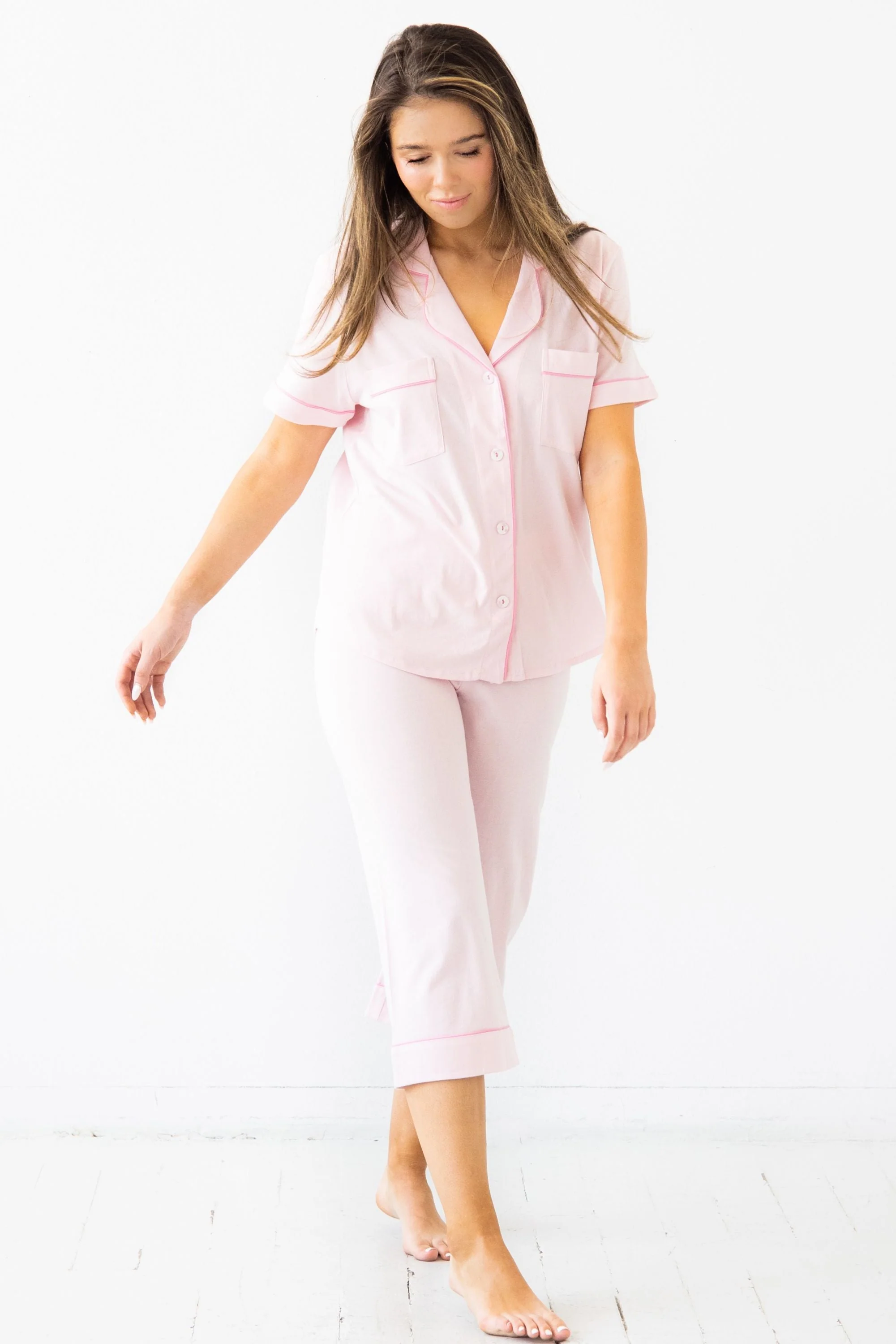Classic Luxury Capri Pajamas in  Brushed Pima Cotton - Image 8