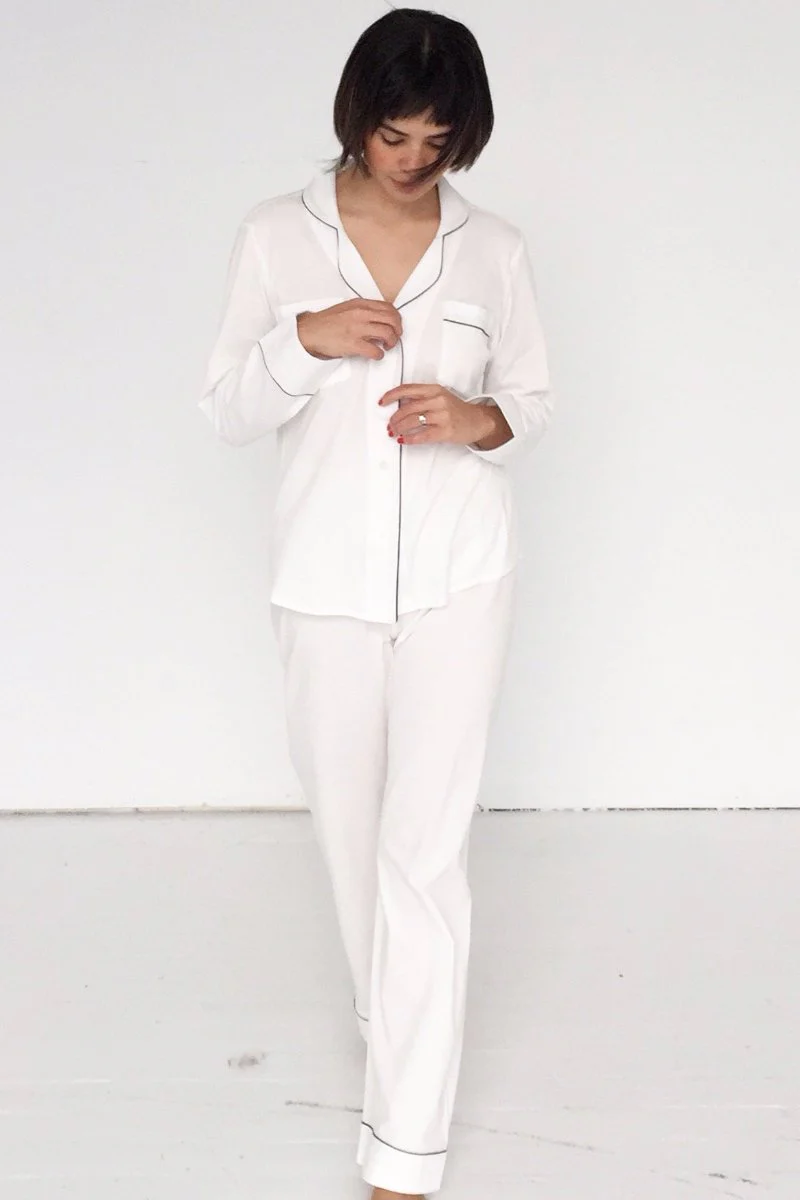 Classic Luxury Pajamas in Brushed Pima Cotton - Image 14