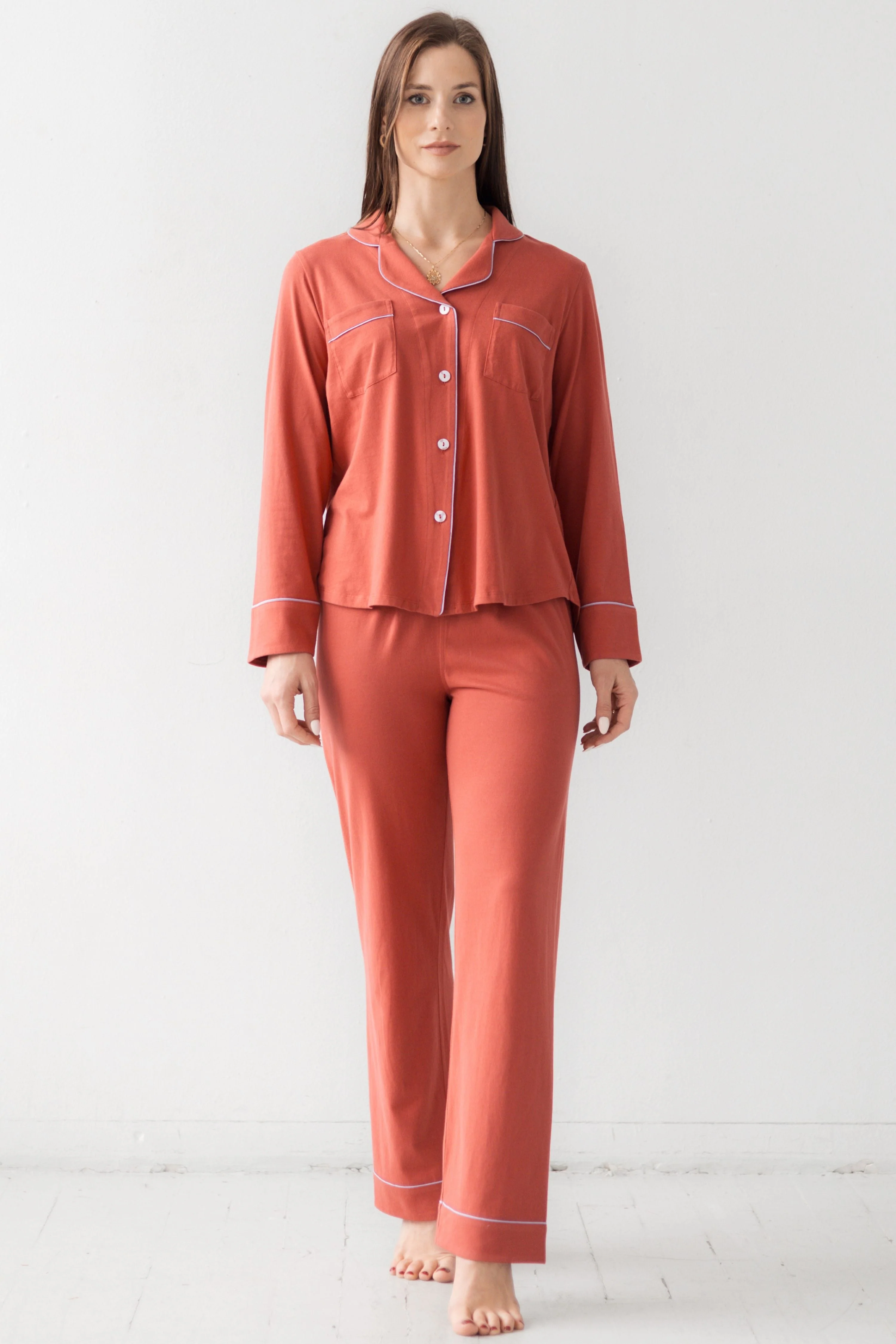 Classic Luxury Pajamas in Brushed Pima Cotton - Image 20