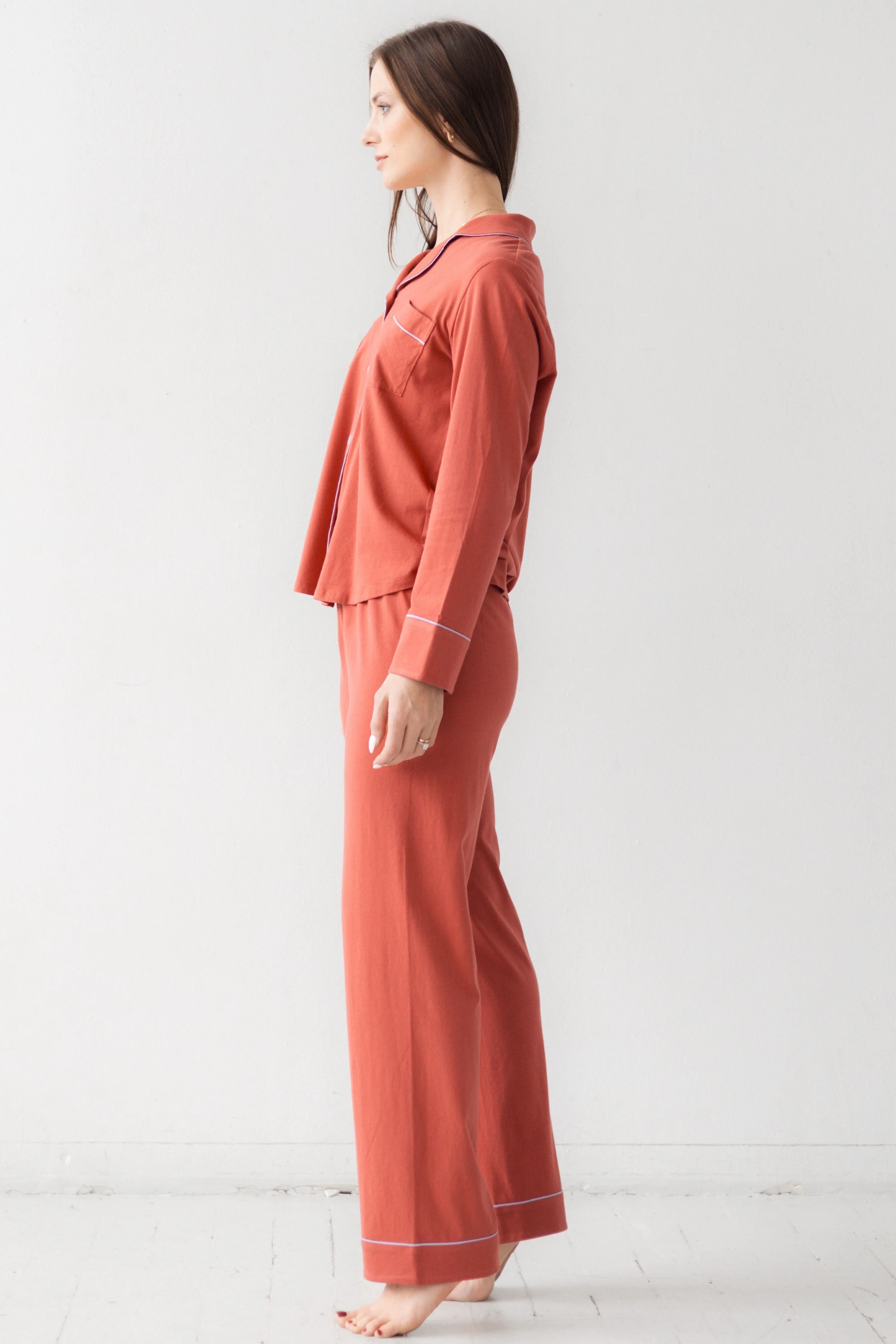 Classic Luxury Pajamas in Brushed Pima Cotton - Image 21