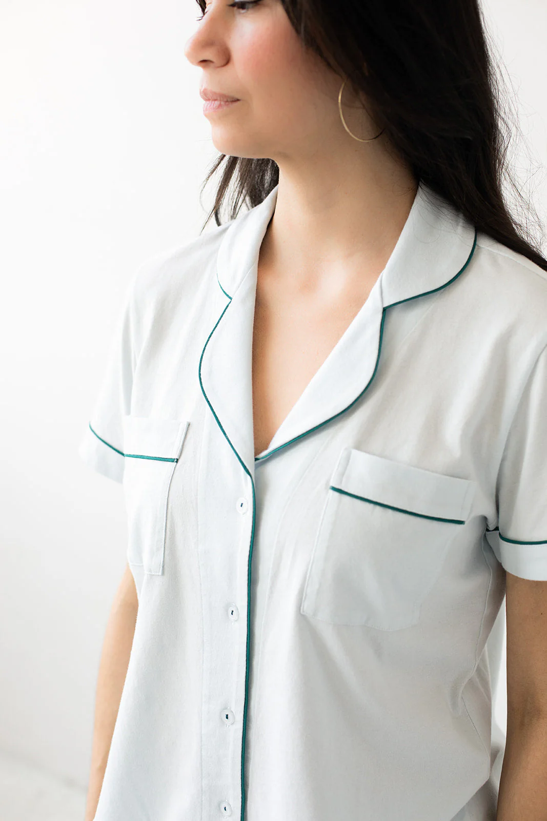 Classic Luxury Shorties Pajamas in Brushed Pima Cotton - Image 4