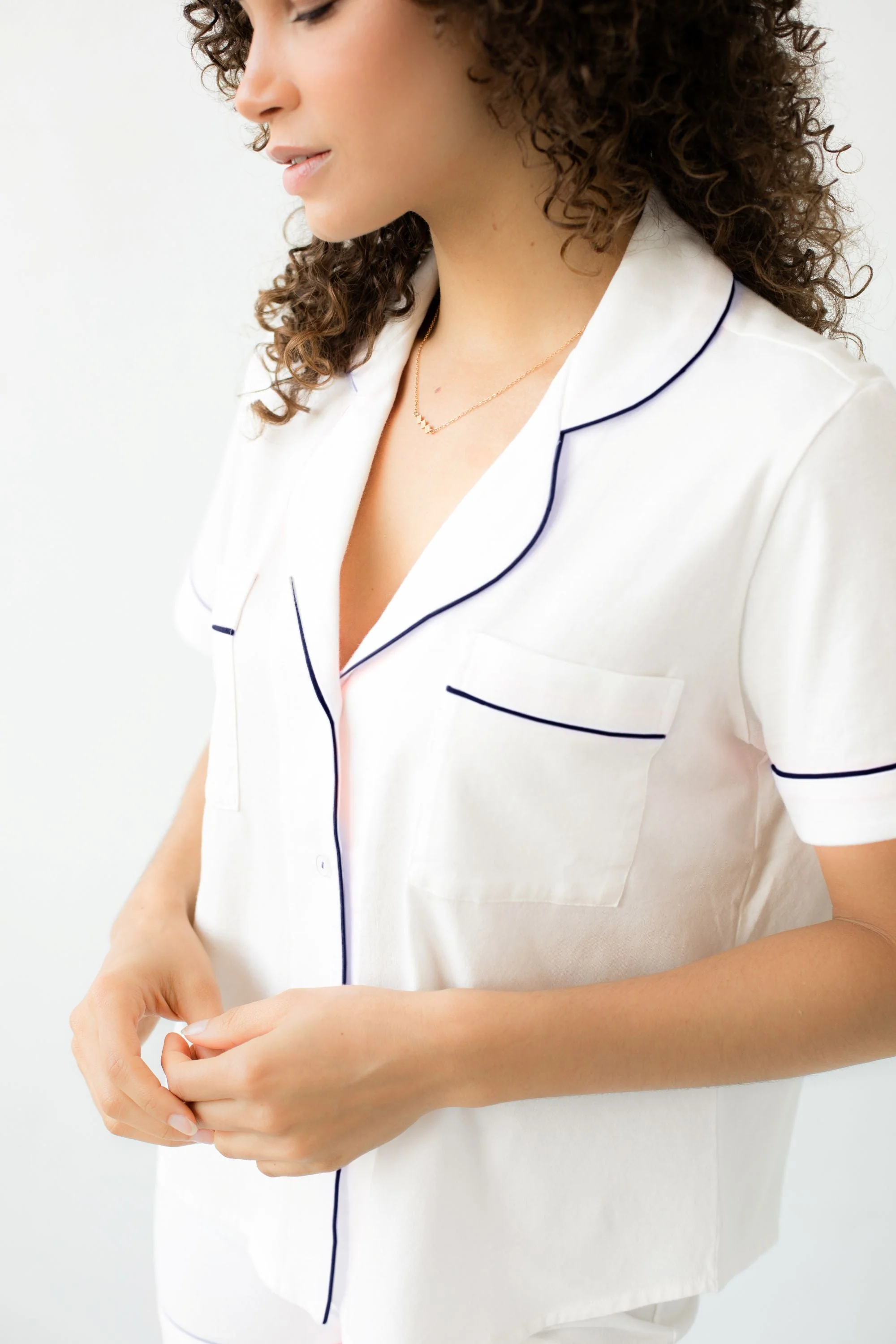 Classic Luxury Shorties Pajamas in Brushed Pima Cotton - Image 5