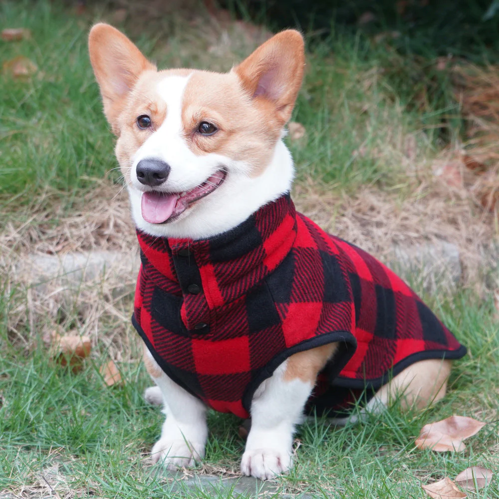 Classic Plaid Fleece Dog Jacket(2 colors) - Image 7