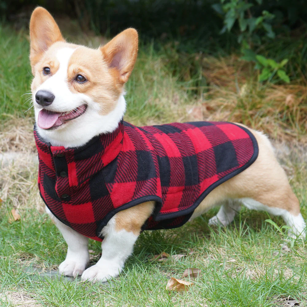 Classic Plaid Fleece Dog Jacket(2 colors) - Image 8