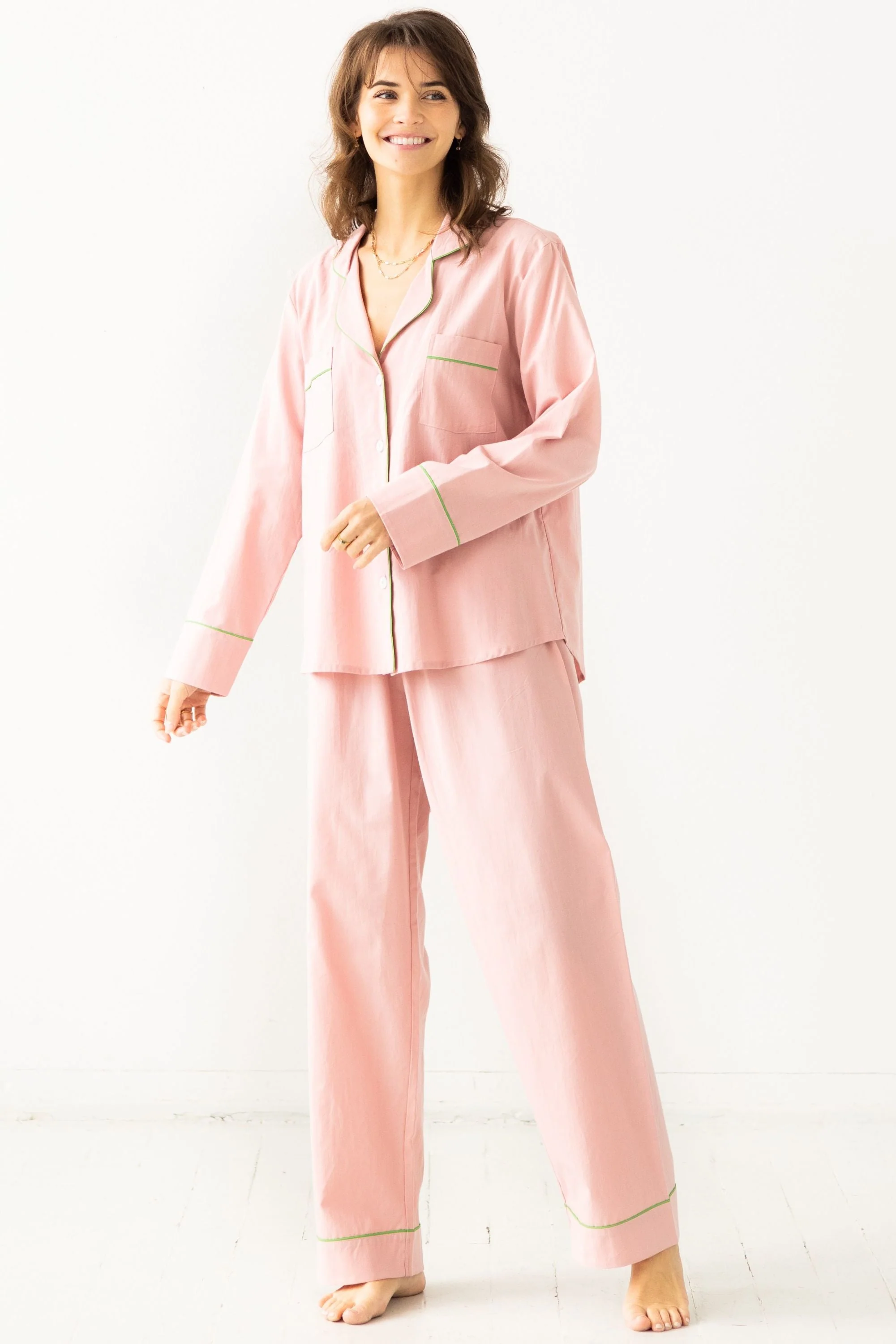 Classic Woven Cotton Pajama Set - Image 3