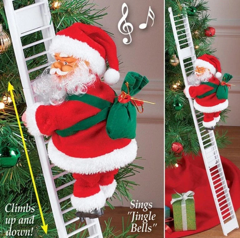 Climbing Ladder Electric Santa Claus Climbing Red Ladder Doll Toy - Image 5