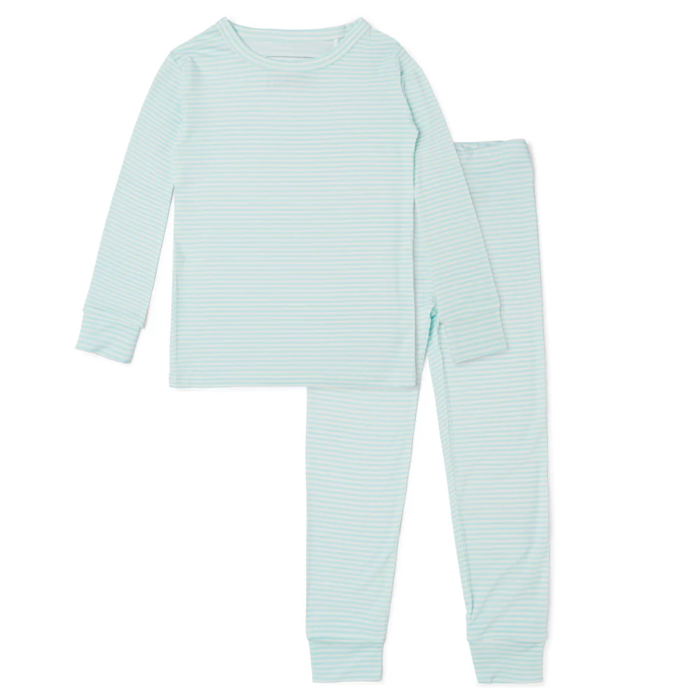Cloud Stripe Bamboo Toddler Pajama Set - Image 2
