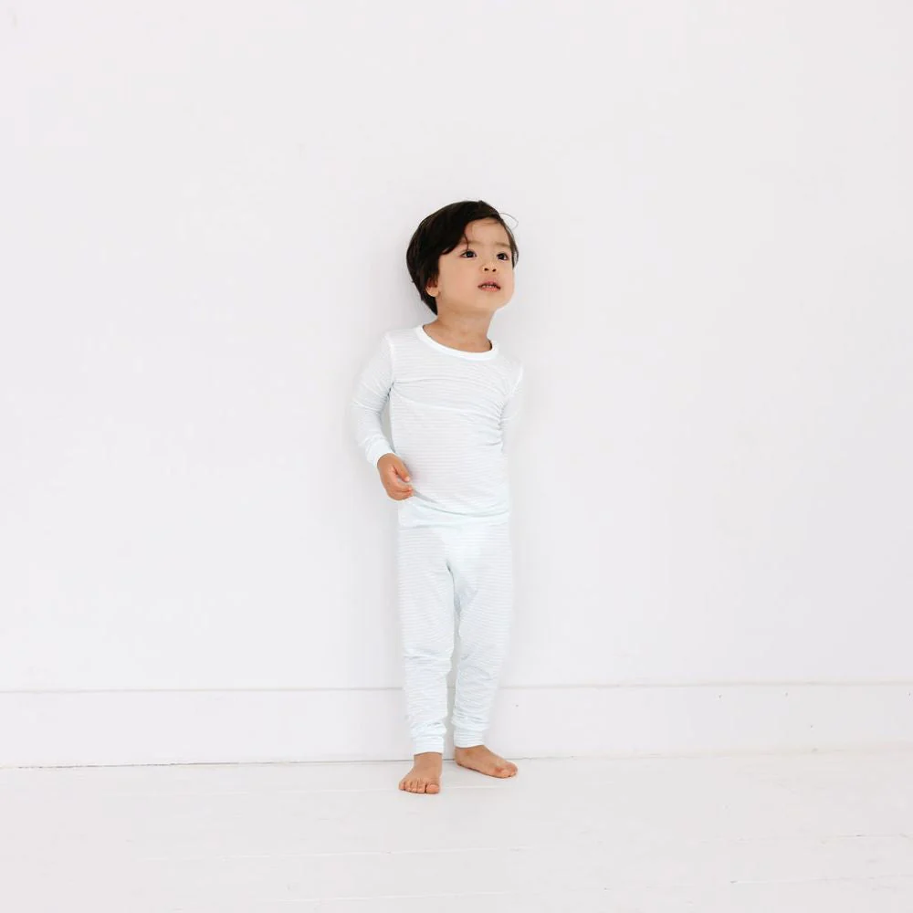 Cloud Stripe Bamboo Toddler Pajama Set - Image 4