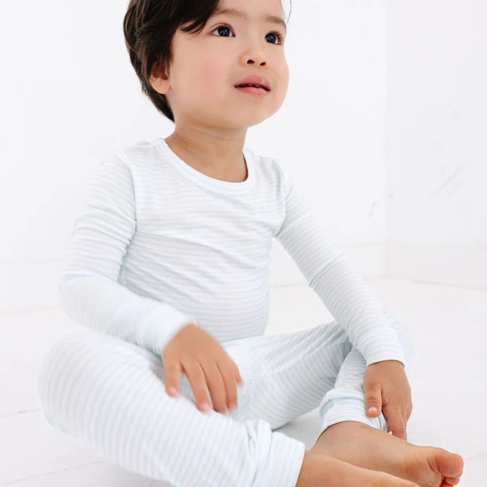 Cloud Stripe Bamboo Toddler Pajama Set - Image 5