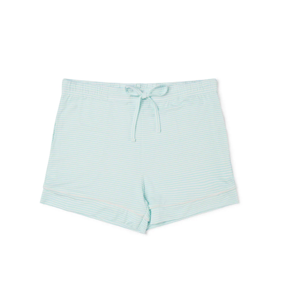 Cloud Stripe Short Sleeve & Shorts Bamboo Women's Pajama Set - Image 3