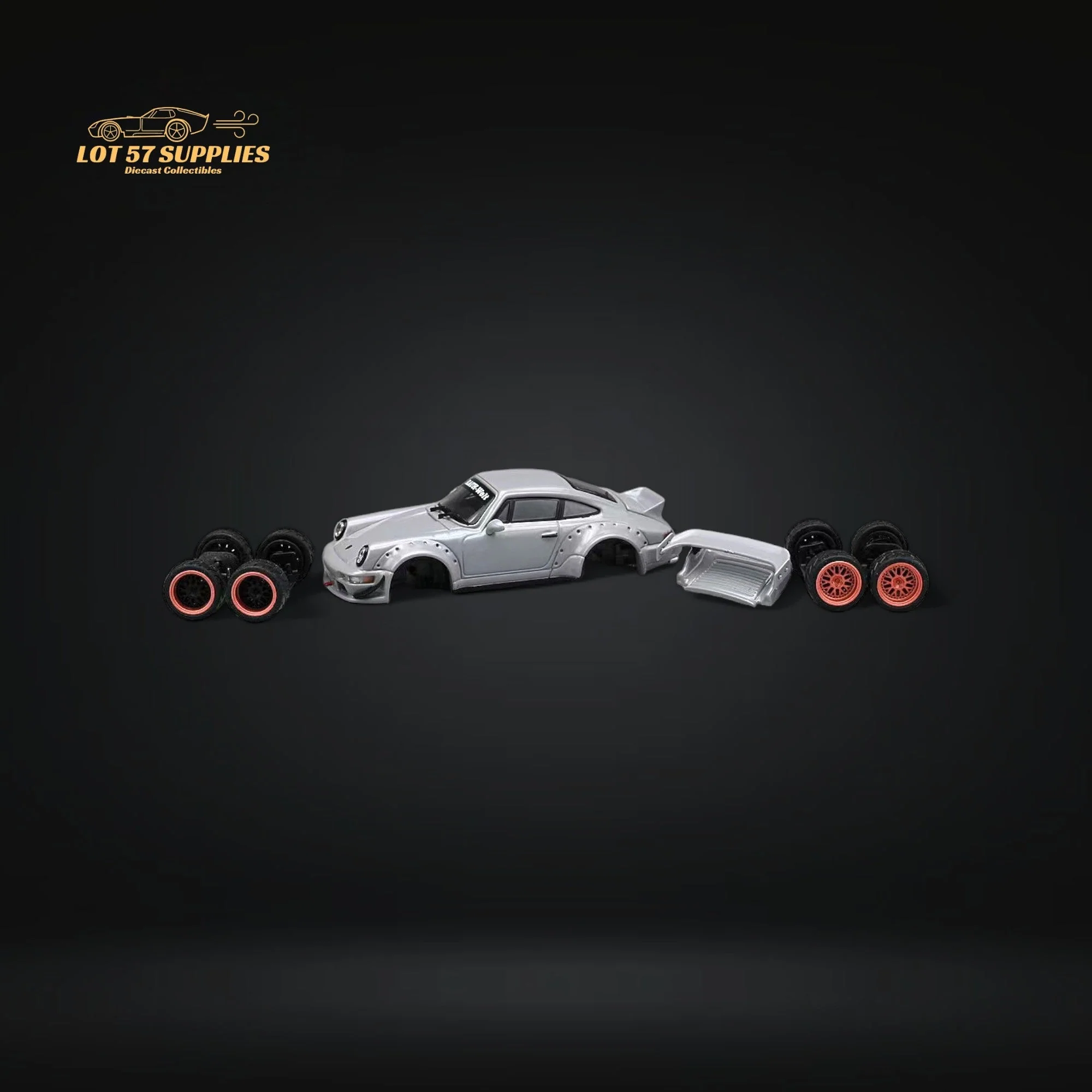 CM Model Porsche 964 Widebody Nero Gray 1:64 - Image 2