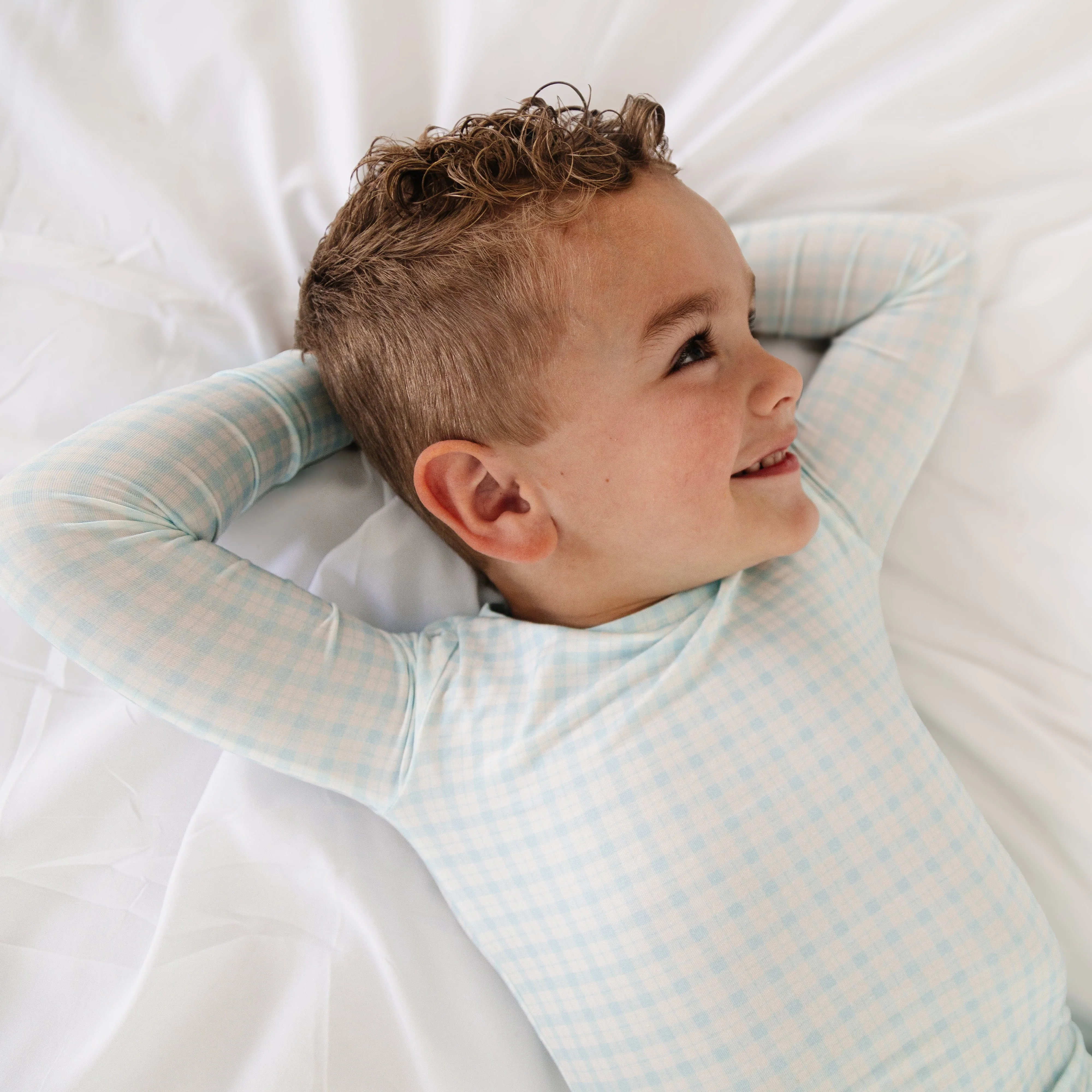 Coastal Check Bamboo Toddler Pajama Set - Image 3