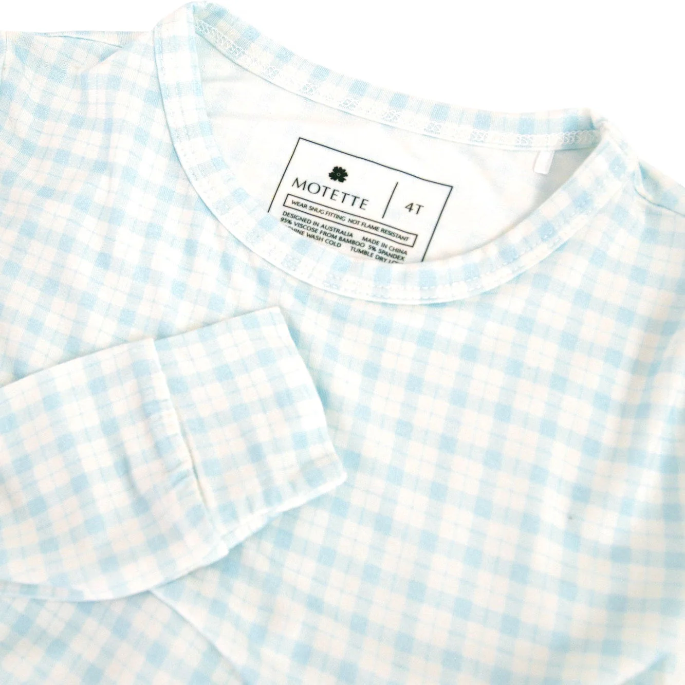 Coastal Check Bamboo Toddler Pajama Set - Image 6