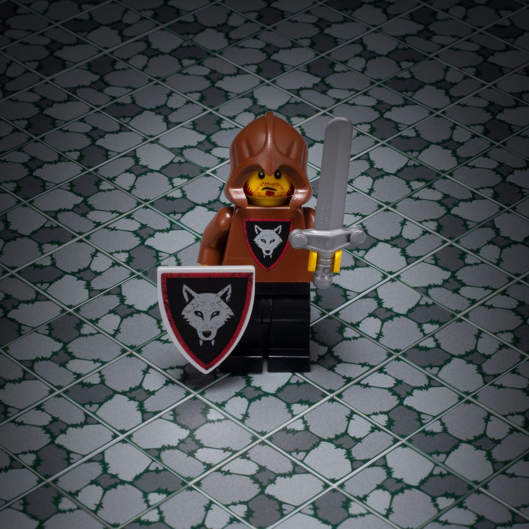 Cobblestone Flooring (Plant Overgrowth) - Custom Printed 2x2 Tile made using LEGO part - Image 3