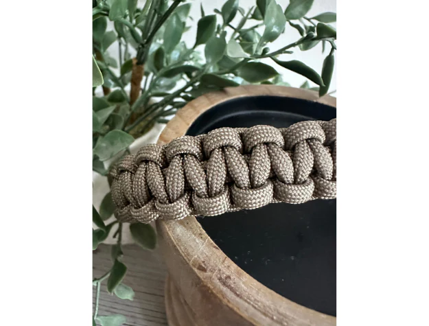 Cobra Braid in Tan - Handmade Dog Collar - Image 2