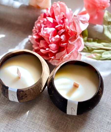 Coconut Wax Candle in Coconut Shell - Eco-Friendly and Sustainable Home Decor - Image 5