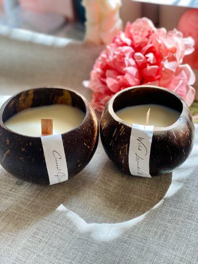 Coconut Wax Candle in Coconut Shell - Eco-Friendly and Sustainable Home Decor - Image 6