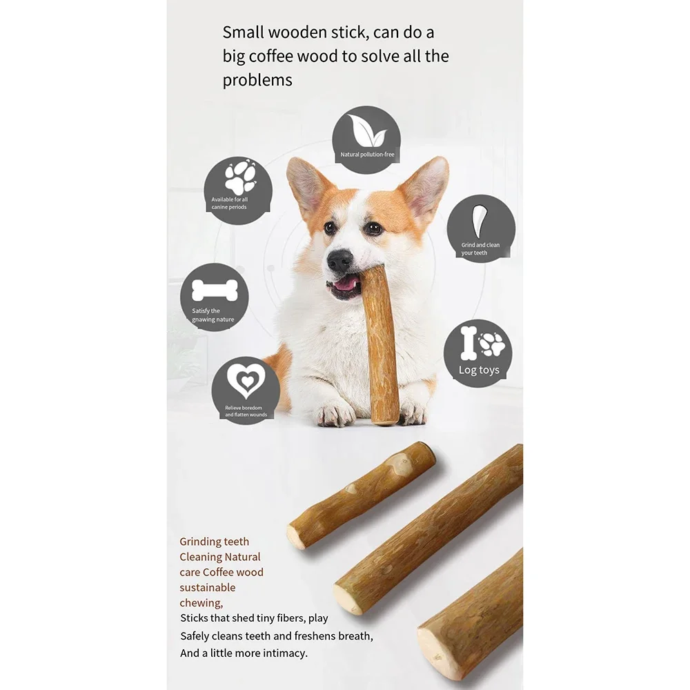 Coffee Wooden Dog Chew Stick – Tooth Pressure Relief Toy - Image 3
