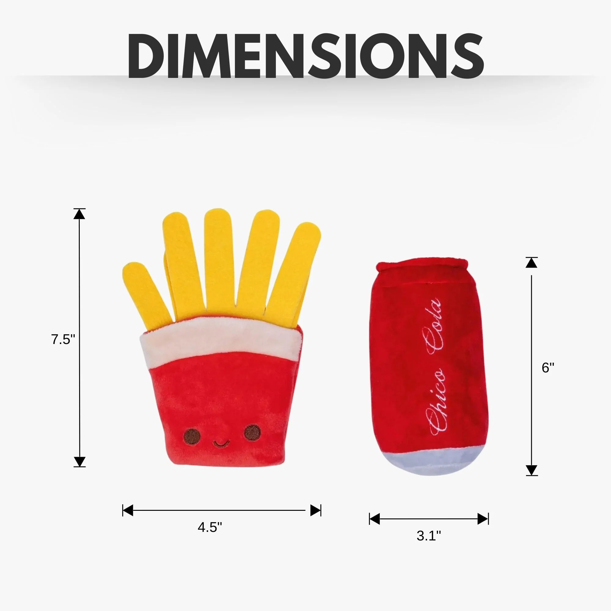 Cola & Fries Plush Dog Toy Gift Set – with Squeaker & Crinkle Paper for Fun Play - Image 8