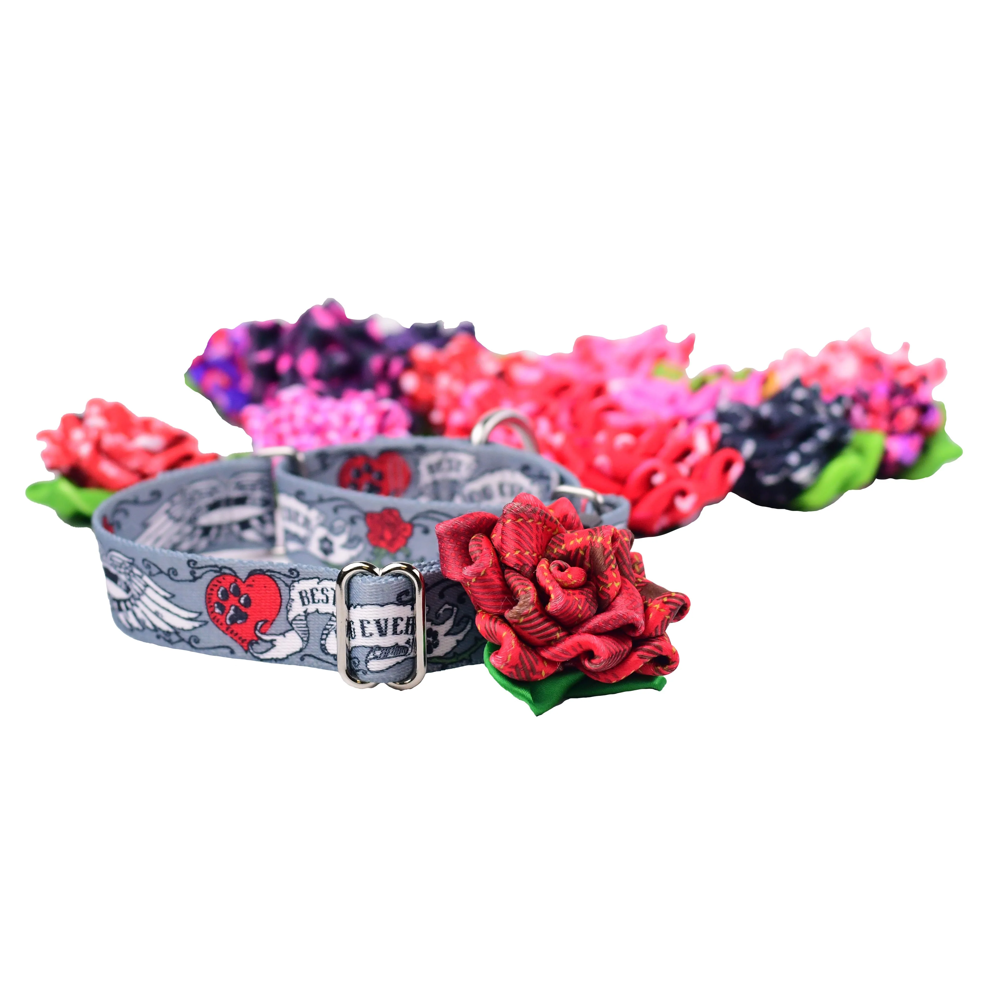 Collar Flower - Red and White Kisses - Image 2