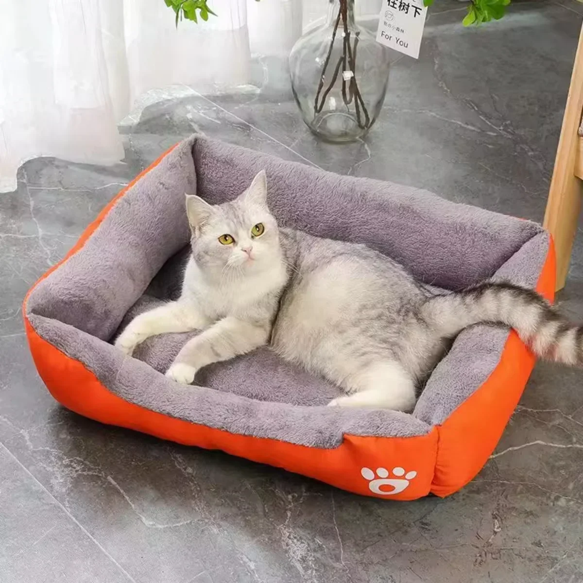 Color Square Winter Warm Pet Bed – Dog & Cat House - Image 3