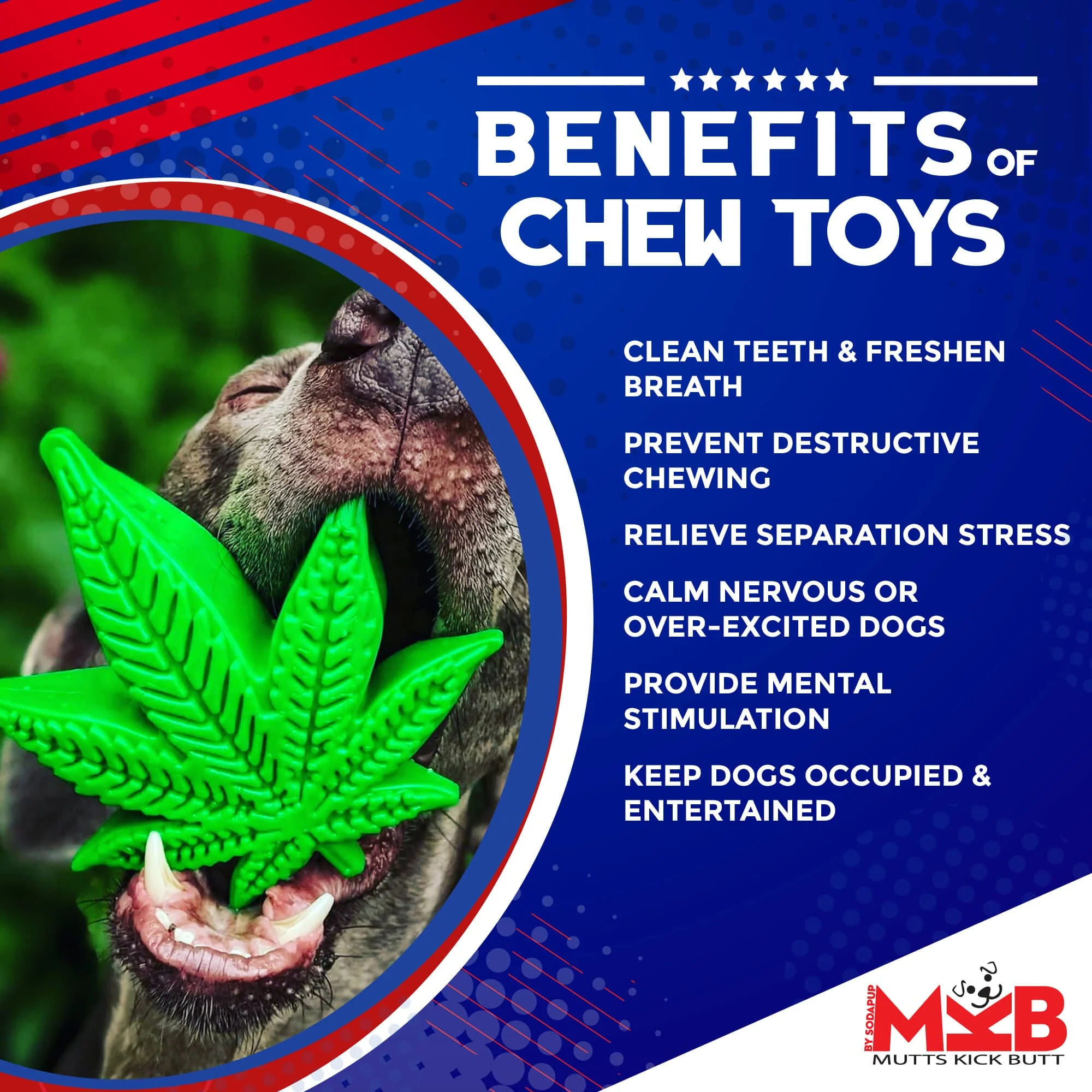 Colorado Maple Leaf Nylon Dog Chew Toy for Aggressive Chewers | USA Made - Image 3