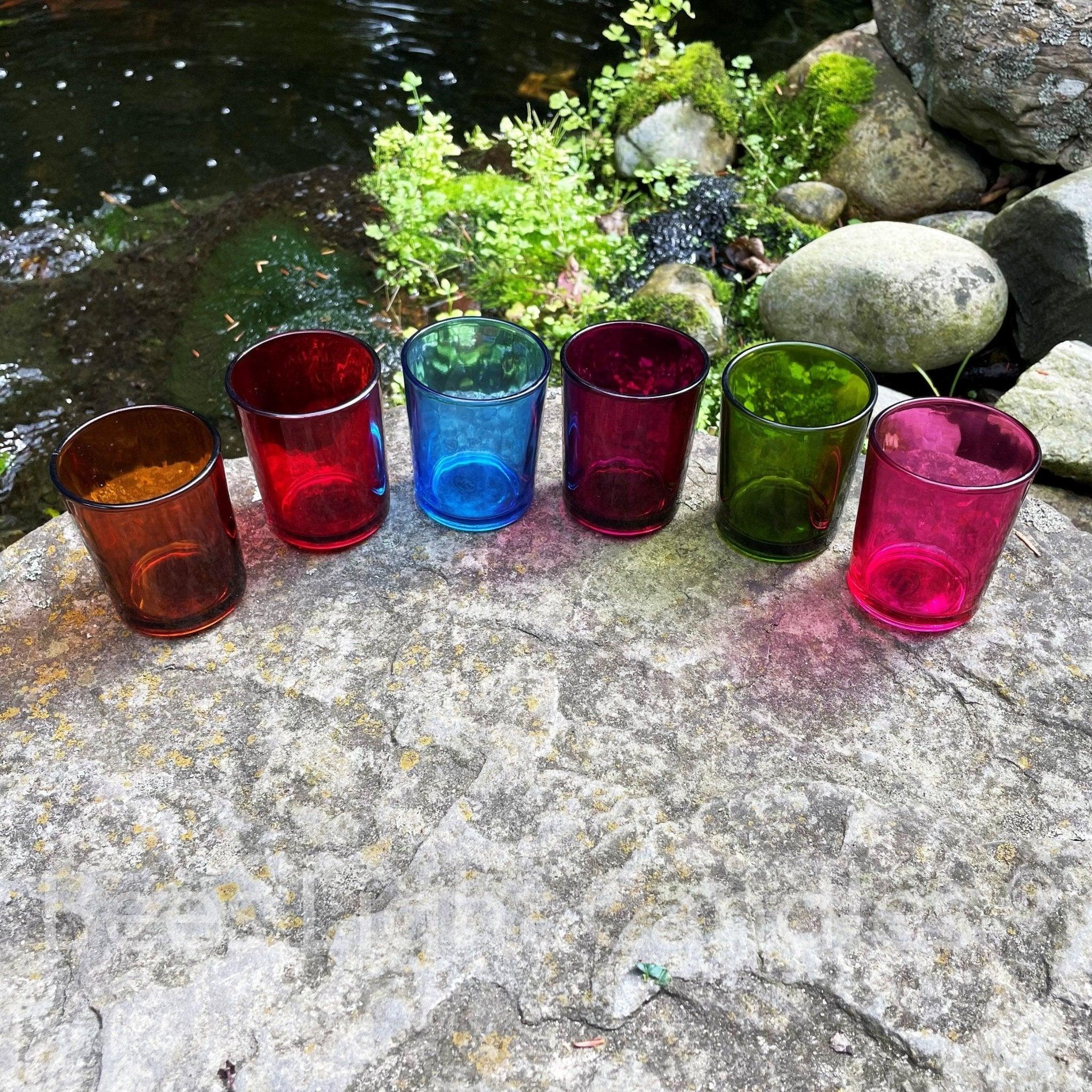 Colored Glass Votive Holders with or without Beeswax Candles - Image 3