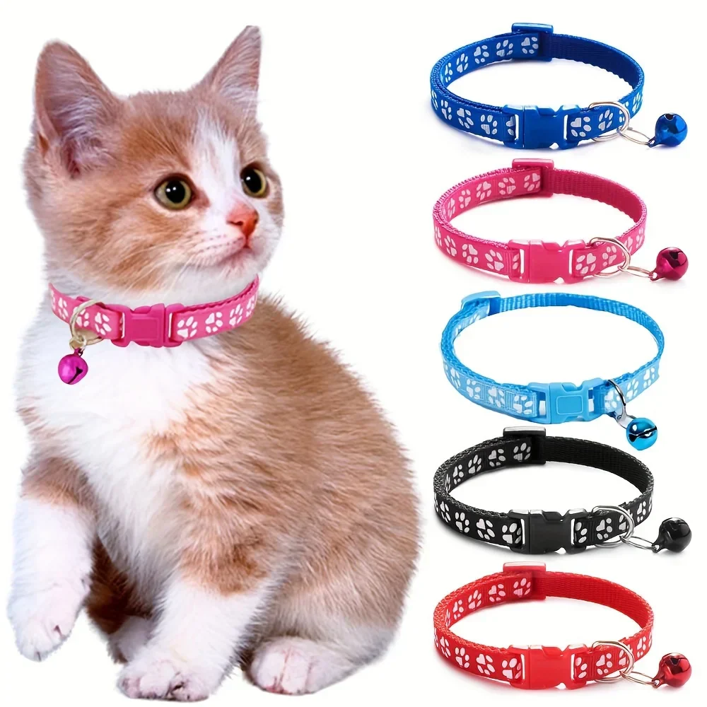 Colorful Adjustable Cat Collar with Bell - Image 3
