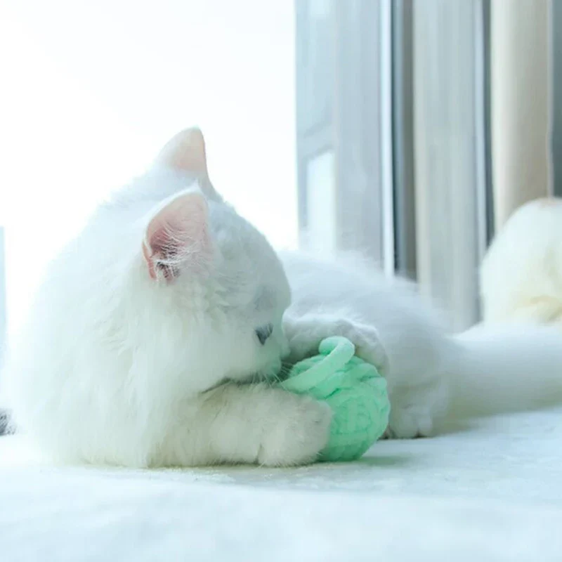 Colorful Yarn Ball Cat Toys with Bell - Image 5